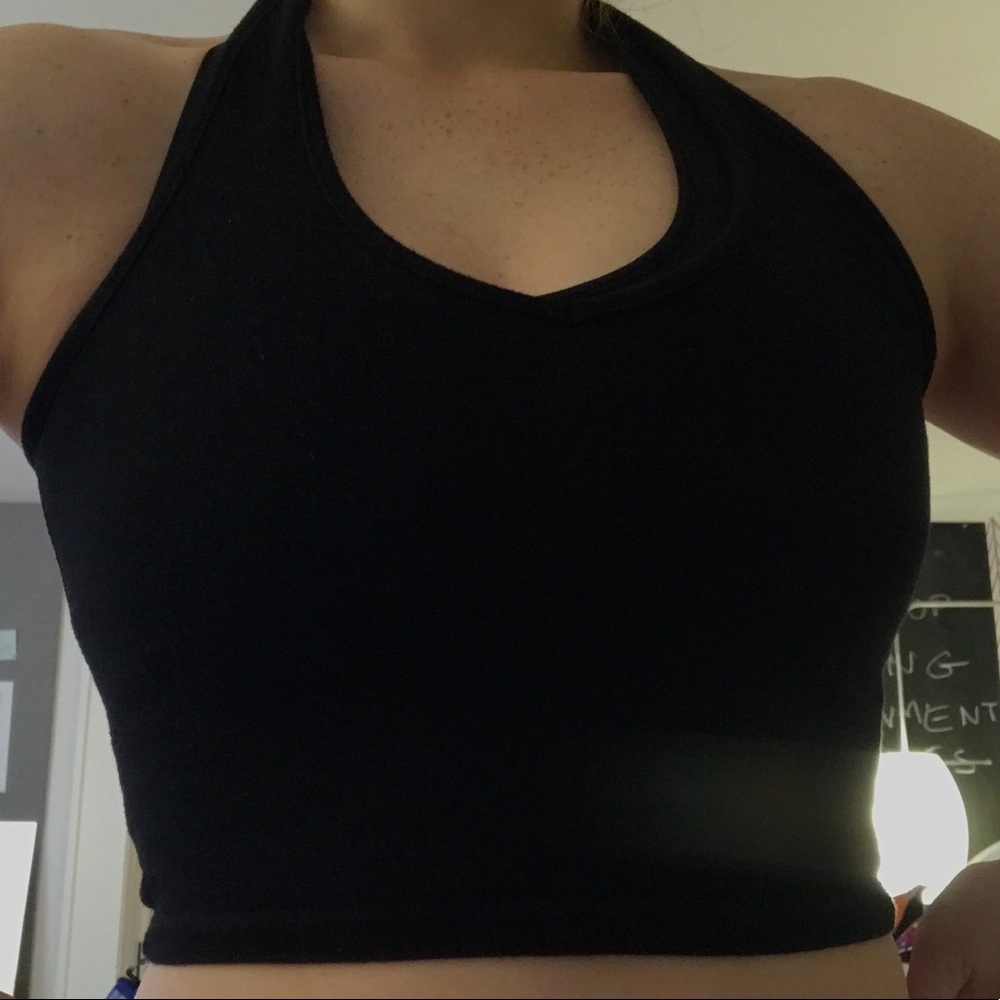 brandy melville black halter top